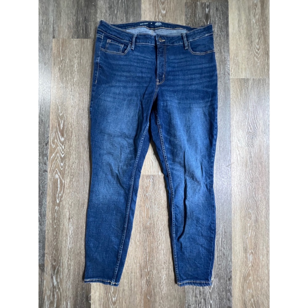 Old Navy Rockstar Super Skinny Jeans Womens 16 Blue High Rise Denim